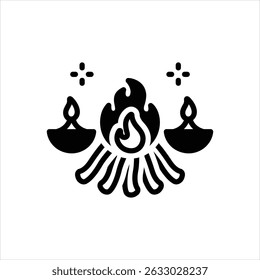 Vector black icon for puja