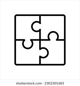 Vector black icon for puzzle 