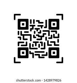 Vector black icon for qr code