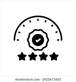 Vector black icon for quality