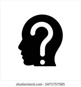 Vector black icon for questioning
