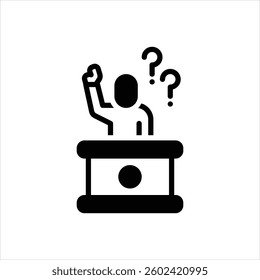 Vector black icon for questioning