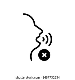 Vector black icon for quietly