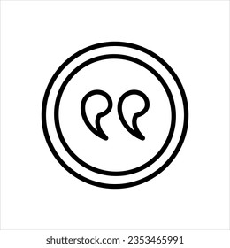 Vector black icon for quotation mark