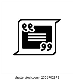 Vector black icon for quoted