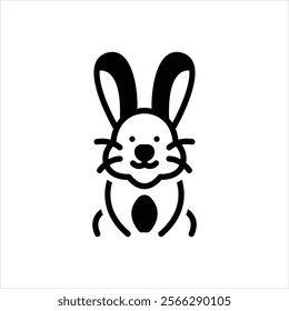 Vector black icon for rabbit