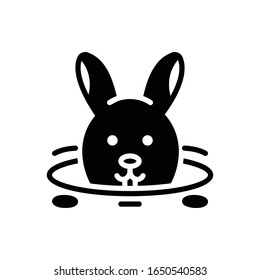 Icono negro vectorial para conejo en burla