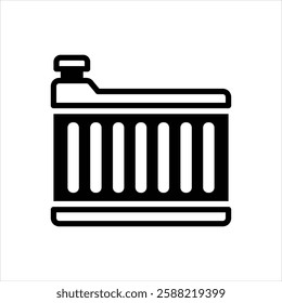 Vector black icon for radiator