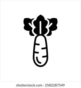Vector black icon for radish