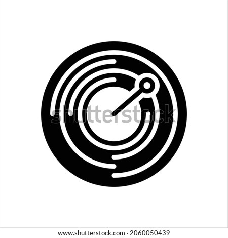 Vector black icon for radius