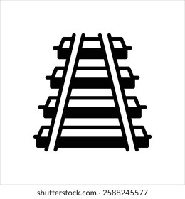 Vector black icon for railroad