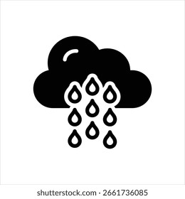 Icono negro del Vector para lluvioso