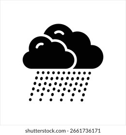 Icono negro del Vector para lluvioso