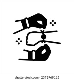 Vector black icon for rakhi in hand