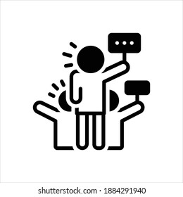 Icono negro vector para la manifestación