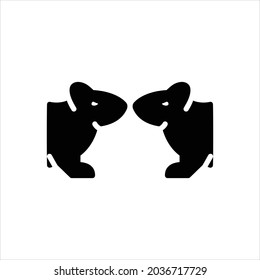 Vector black icon for rats