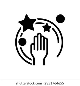 Icono negro vector para alcanzar