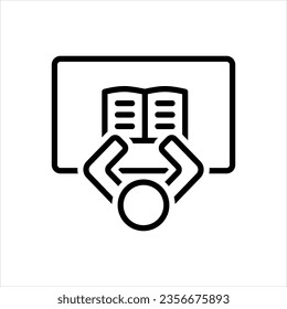 Vector black icon for read