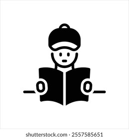 Vector black icon for reader