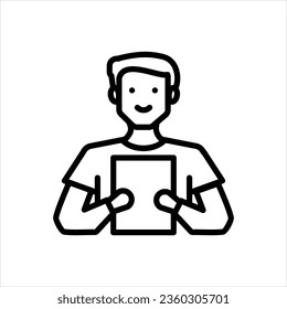 Vector black icon for reading list