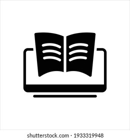 Vector Black Icon For Reading Online