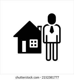 Vector black icon for realtor