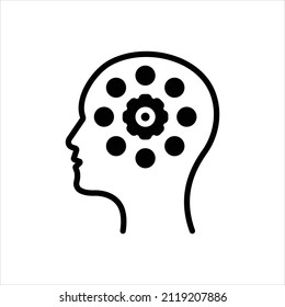 Vector black icon for reasoning