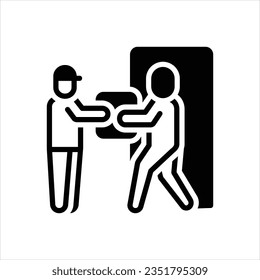Vector black icon for receiving