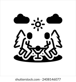 Vector black icon for recreation