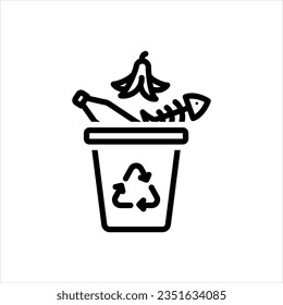 Icono negro vector para papelera de reciclaje