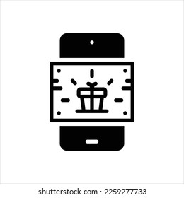 Vector black icon for redeem