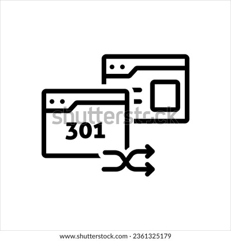 Vector black icon for redirect domain 