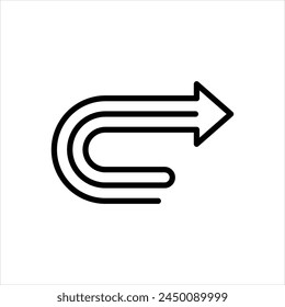 Vector black icon for redo