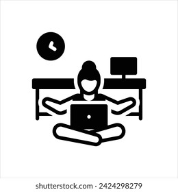 Vector black icon for reduce stress