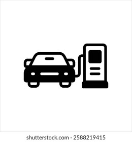 Vector black icon for refuel car