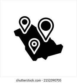 Vector black icon for regions