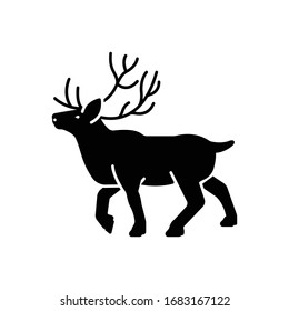 Vector black icon for reindeer