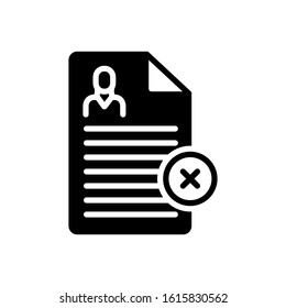 Vector black icon for reject