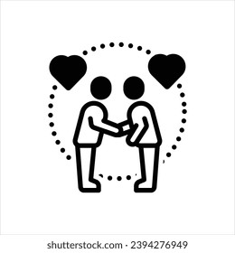 Vector black icon for relationship