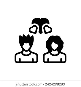 Vector black icon for relationships