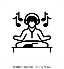 Vector icono negro para la relajación