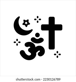 Icono negro vector para la religión