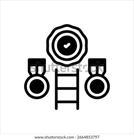 Vector black icon for remarkable achievement