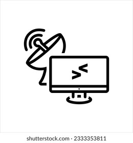 Vector black icon for remote desktop