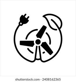 Vector black icon for renewable energy