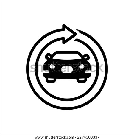 Vector black icon for renewal