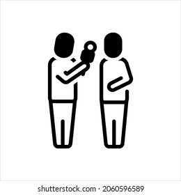 Icono negro vector para reportero