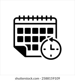 Vector black icon for reschedule