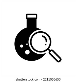 Vector black icon for research