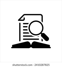 Vector black icon for research